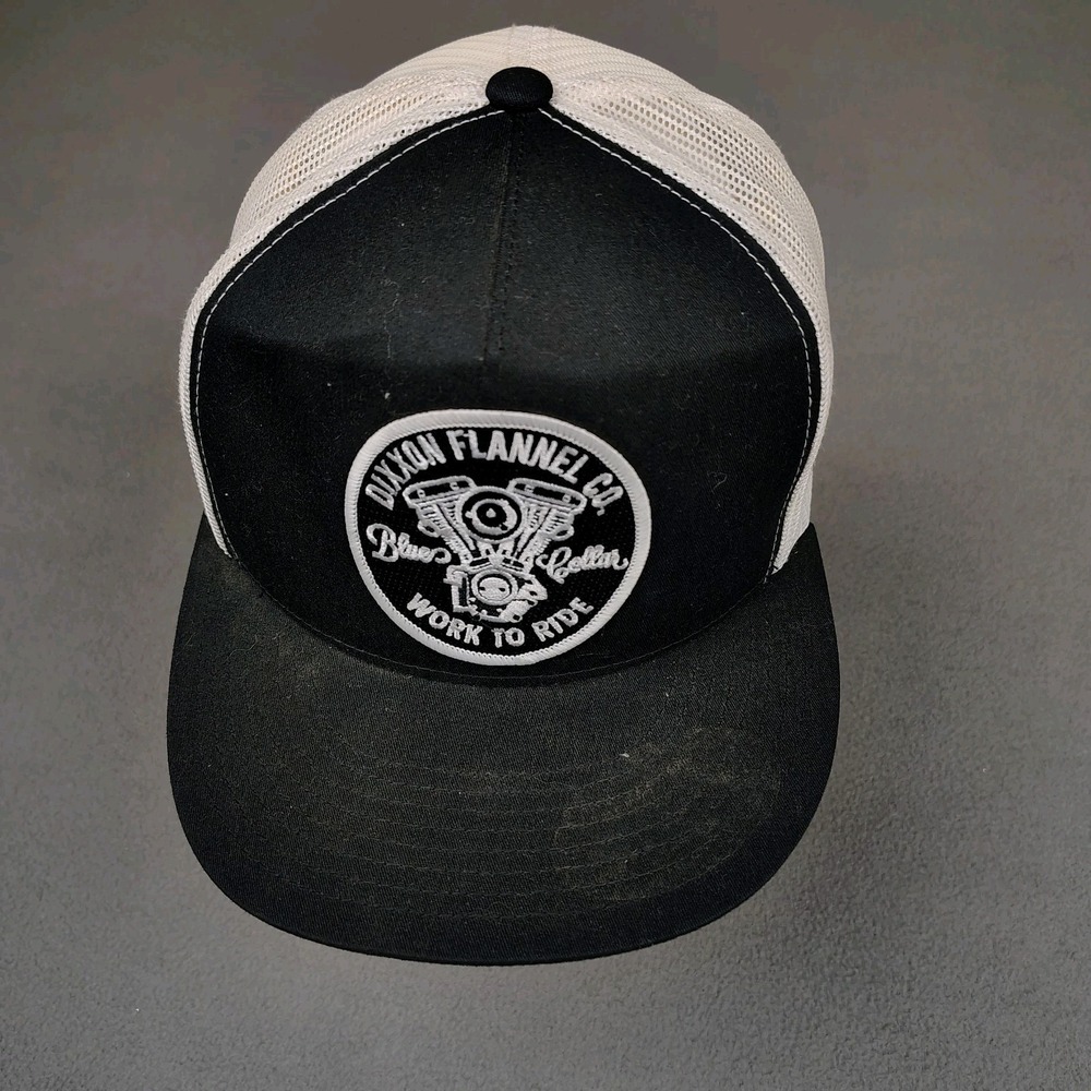 Dixxon Flannel Hat Cap Mesh Trucker Black White Snapback Adult Unisex Motorcycle